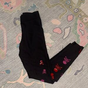 Ultracor Black Leggings with Floral Accents